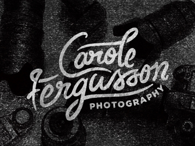 Carole Fergusson Photography and black drawn hand drawn lettering logo photography script texture type white