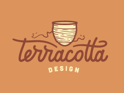 Terracotta Design logo option cup illustration logo terracotta type