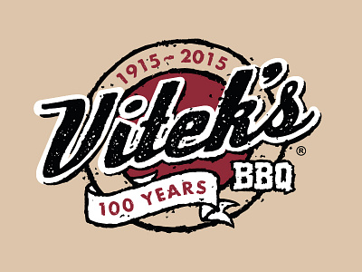 Vitek's 100th Anniversary Logo branding hand drawn illustration logo sketch viteks