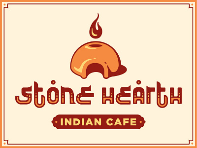 Stone Hearth Logo branding cafe fire flame india indian logo oven