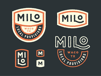 Milo Local Provisions badge branding drawn hand drawn icon logo milo stamp type