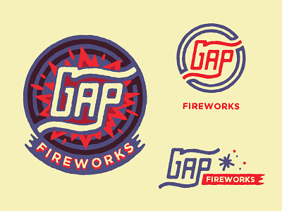Gap Fireworks branding fireworks gap hand drawn illustration logo typography