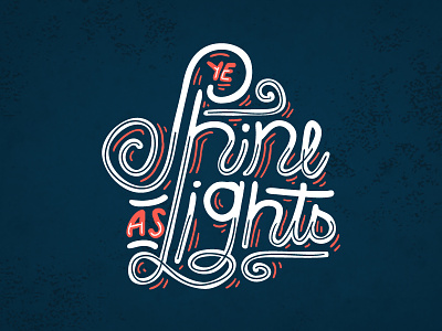Ye Shine As Lights illustration light lights line navy red shine shirt sketch tee type