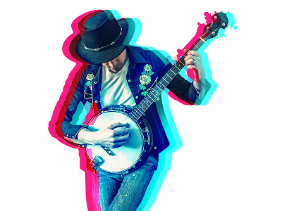 Double Colour Exposure Effect Image double color exposure double exposure graphics design music musician