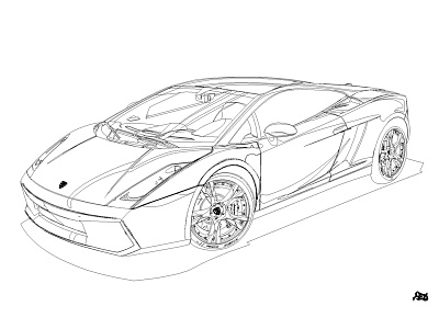 Lamborghini Vector Illustration car illustration path pen tool vector