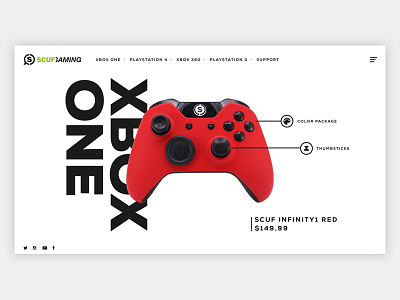 Scuf Gaming Controller Web UI - Infinity1 (Xbox One) controller design desktop ecommerce gaming one redesign scuf ui web xbox xboxone