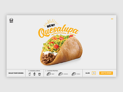Quesalupa Web UI Concept checkout design desktop ecommerce food one quesalupa redesign taco bell ui web