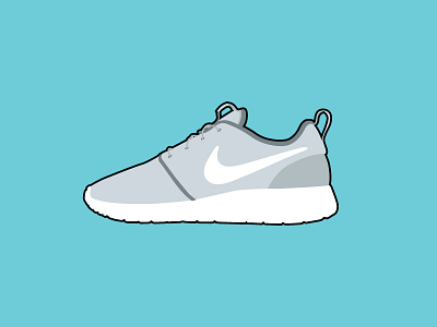 Nike Roshe One - Gray gray icon illustration minimalism nike one roshe shoe vector