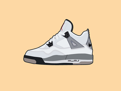 Nike Air Jordan - Cement 4s 4s air cement icon illustration jordan minimalism shoe vector