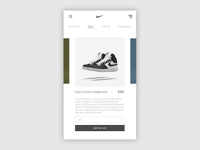 Nike - Product Page WIP air concept design home landing mobile nike page product shop ui wip