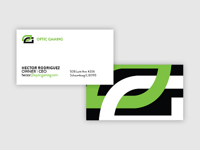 Optic Gaming - Business Cards - Concept brand business cards concept design gaming green guidelines logo optic wall wip