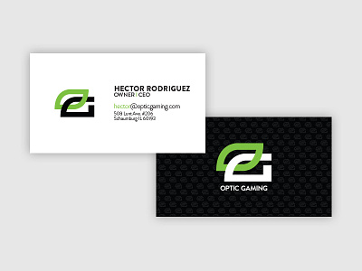 Optic Gaming - Business Cards 2 - Concept brand business cards concept design gaming green guidelines logo optic wall wip