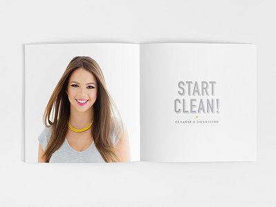 Drybar - Product Book - Start Clean blowdryer book composition design drybar layout magazine mockup product square start yellow