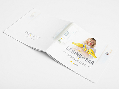 Drybar - Product Book - Front Cover blowdryer book composition covers design drybar layout magazine mockup product square yellow