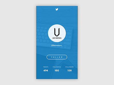 100 Twitter Followers UI 100 concept design follow followers goals twitter ui
