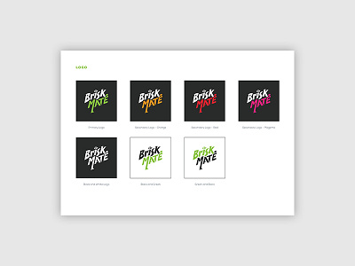 Brisk Mate - Branding Guidelines - Logo branding brisk concept design gaming green logo mate optic sponsor tea wall