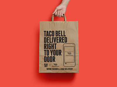 Taco Bell x Door Dash Bag Concept bag bell concept dash delivery door food marketing mockup red taco tb