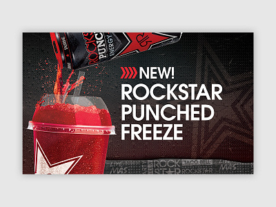 Taco Bell x Rockstar Freeze Menu Insert bell concept drink freeze marketing mockup red rockstar taco tb