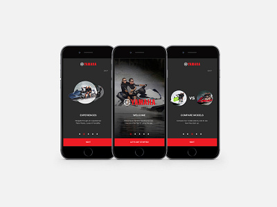 Yamaha Onboarding iPhone - WaveRunners Mockup concept design iphone onboarding screen tutorial ui ux waverunners welcom yamaha