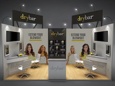 Drybar - Booth Design bar blow booth buttercup design dry drybar hair salon style yellow