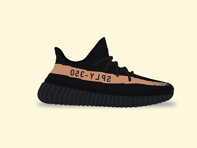 Yeezy Boost 350 V2 - Copper 350 adidas boost copper illustration kanye shoe v2 vector yeezy