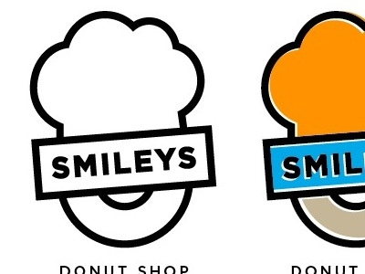 Smileys Donut Shop Concept chef donut donuts logo orange