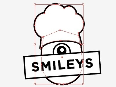 Smileys Cyclops! black and white cyclops donut illustration logo smileys