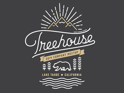 Treehouse Meetup Merch bears california fort foundry illustration mountains prohibition round script stars stuff trees