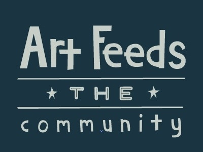 Art Feeds The Community blue blueish hand drawn illustration type