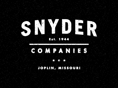 Snyder Companies badge futura trade gothic 20