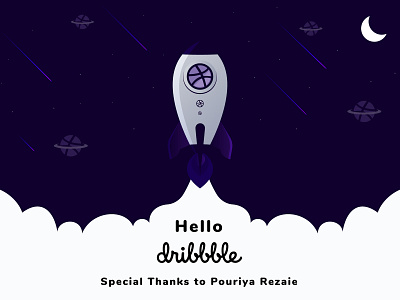 Hello Dribbble first shot hello hello dribble hello world illustration launch start