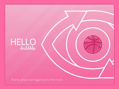 Hello Dribbble debut dribbble eye hello pink webdesign