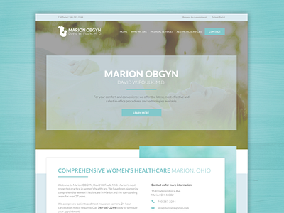 Marion OBGYN baby blue health care obgyn pastel responsive seo website women