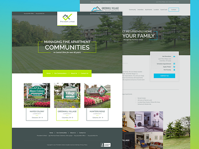 Provident United apartment community design development seo web design website word press