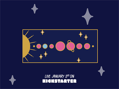 Solar System adventure enamel pin illustration kickstarter planet solar system space stars sun vector