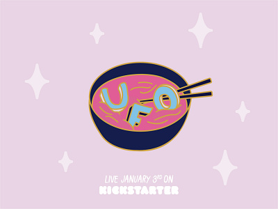 UFO Ramen alien bowl enamel pin illustration kickstarter ramen soup space ufo vector