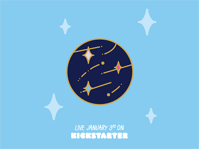 Room with a view adventure blue enamel pin explore illustration kickstarter planet porthole roomwithaview space stars vector