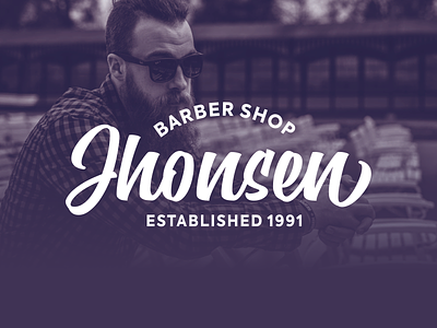 Jhonsen Barber Shop barbershop branding calligraphy hand lettering hipster lettering logo logotype surotype typography