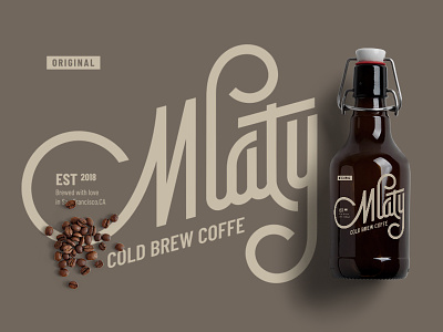 Mlaty Coffe branding brayline coffee logo logotype retro signage surotype typography vintage
