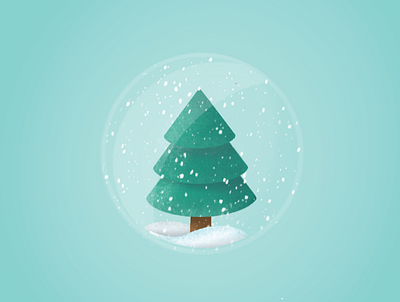 Christmas Tree Snow Globe christmas design flat graphic design illustration ipad pastel pastel color procreate procreateapp