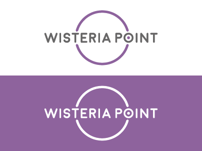 Wisteria Point Logo (On White & Purple) brand design debut logo logo design purple