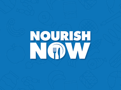 Nourish Now Logo blue branding food logo rebranding white