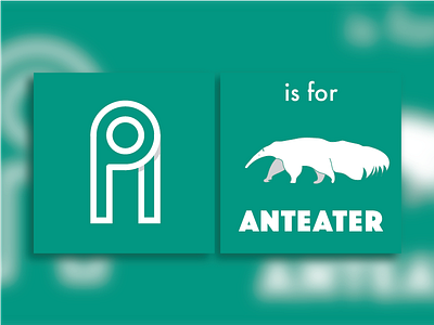 A is for Anteater a alphabet anteater book flat design green vector white