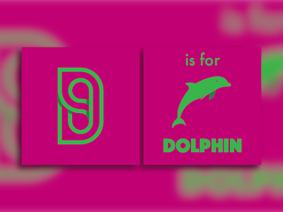 D is for Dolphin alphabet book d dolphin flat design green magenta pink vector