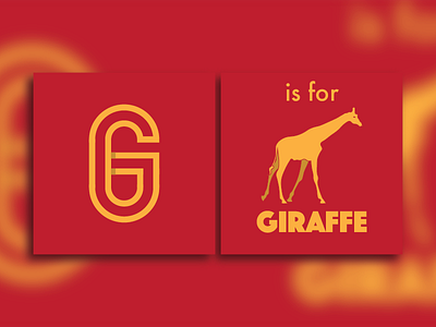 G is for Giraffe alphabet book flat design g giraffe gold red vector yellow