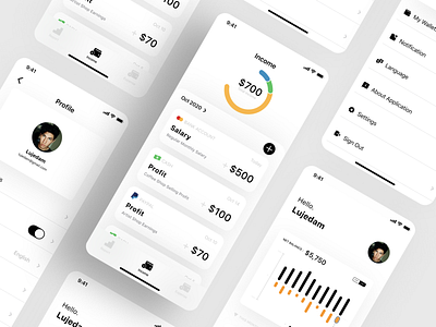 Money Income & Expense Manager UI design expense income minimal mobile money ui uiux ux