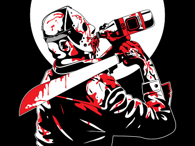 It's Friday, Friday... 13 40oz blade blood debut friday horror illustration jason knife scary vector