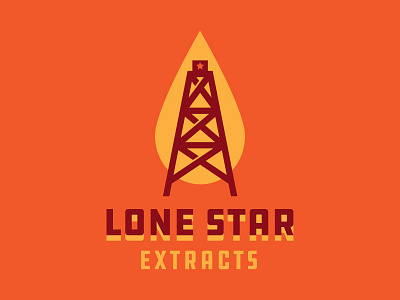 LONE STAR EXTRACTS derrick extracts logo lone star oil orange texas