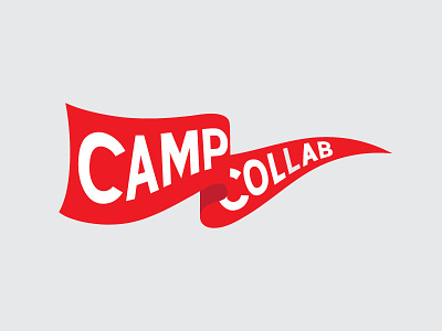 CAMP COLLAB Logo banner camp clean collaboration flag logo pennant vector