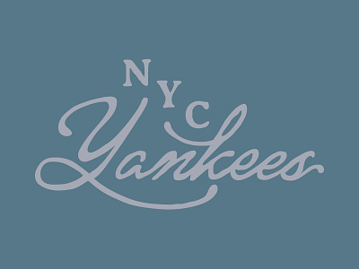 NYC Yankees classic hand lettered new york typography vintage